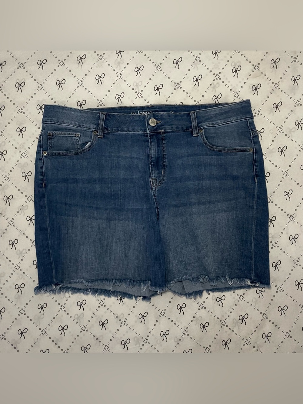Maurice Dark Wash Denim Cutoff Shorts Skirt SZ: 20W